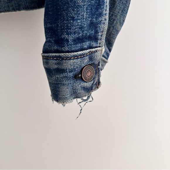 Vintage Big E Levi’s Denim Trucker Jacket Wool Blanket Lined - Picture 5 of 10